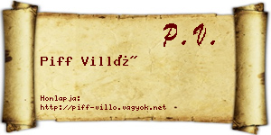 Piff Villő névjegykártya